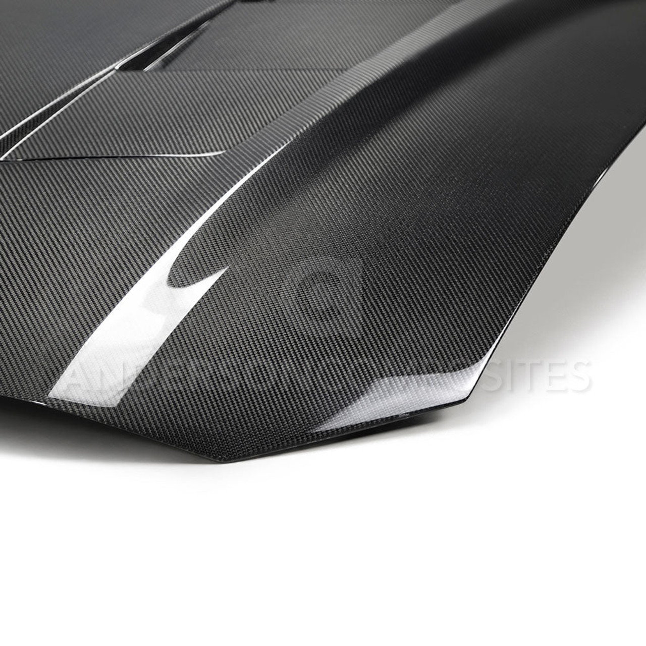 Anderson Composites Type-SA Carbon Fiber Heat Extractor Hood - 18-23 Ford Mustang S550
