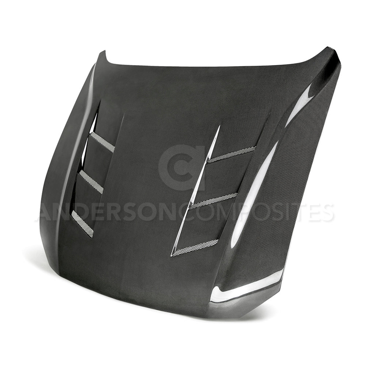 Anderson Composites Type-SA Carbon Fiber Heat Extractor Hood - 18-23 Ford Mustang S550