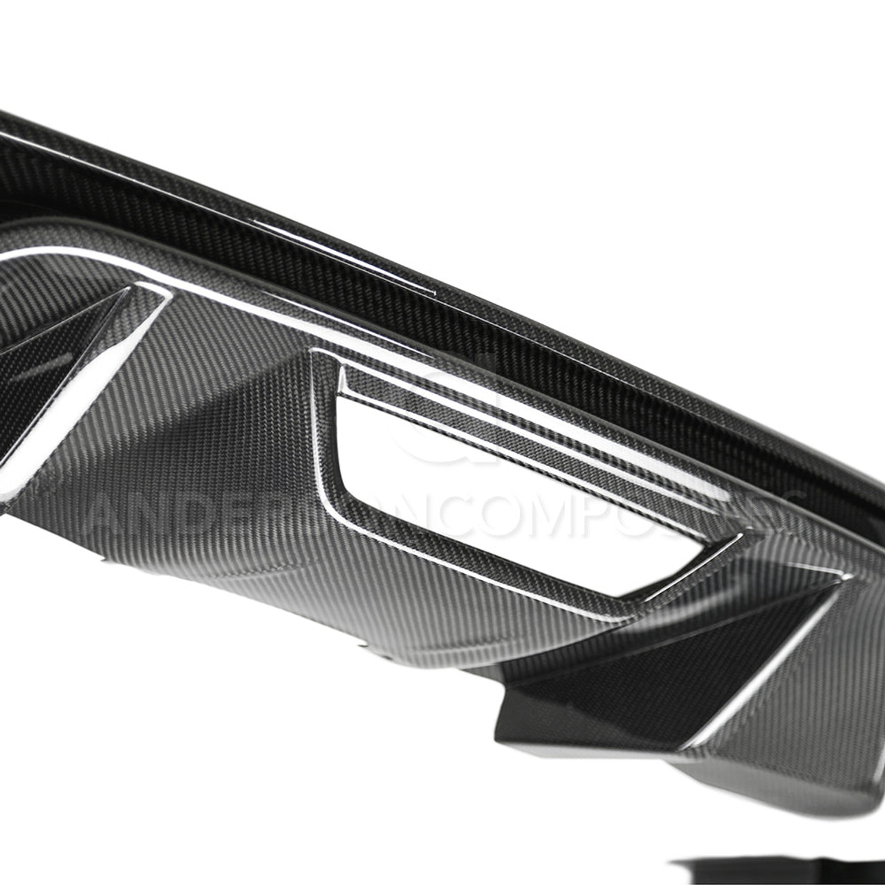 Anderson Composites Carbon Fiber Quad Tip Rear Diffuser - 18-23 Ford Mustang S550