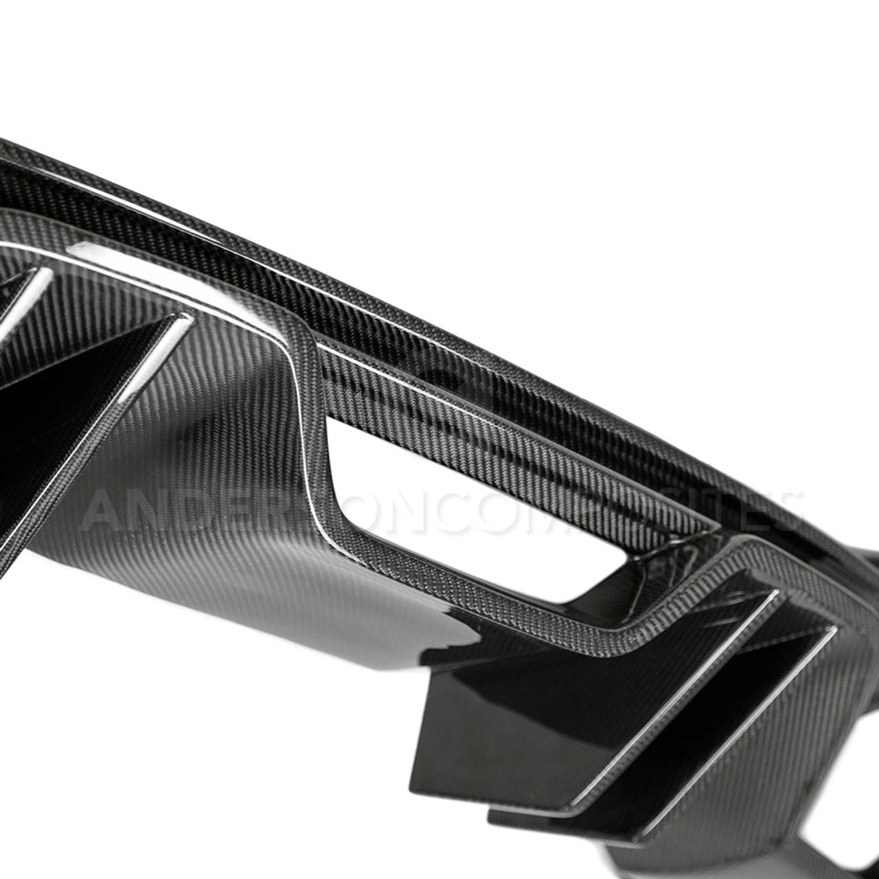 Anderson Composites Type-AR Carbon Fiber Quad Tip Rear Diffuser - 18-23 Ford Mustang S550