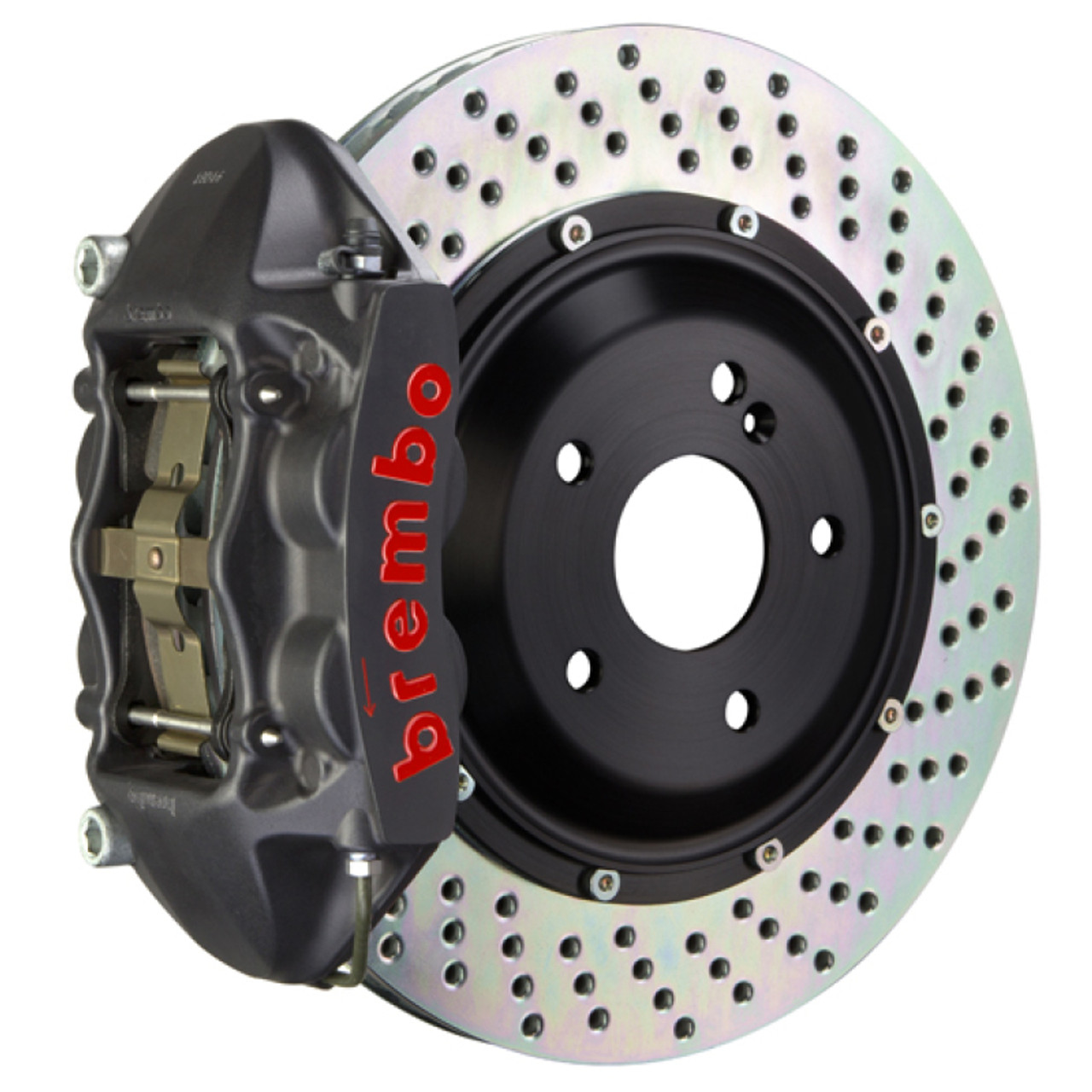Brembo 11-19 GranTurismo Stradale Rear GTS BBK 4 Piston Cast 380x28 2pc Rotor Drilled-Black HA - 2P1.9043AS