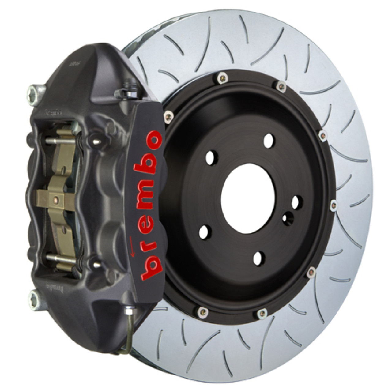 Brembo 99-04 996 Rear GTS BBK 4 Piston Cast 345x28 2pc Rotor Slotted Type3-Black HA - 2P3.8001AS