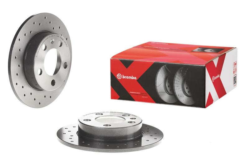 Brembo 09-16 Audi A4/A4 Quattro/10-14 A5/09-16 Q5 Rear Premium Xtra Cross Drilled UV Coated Rotor - 08.A759.1X