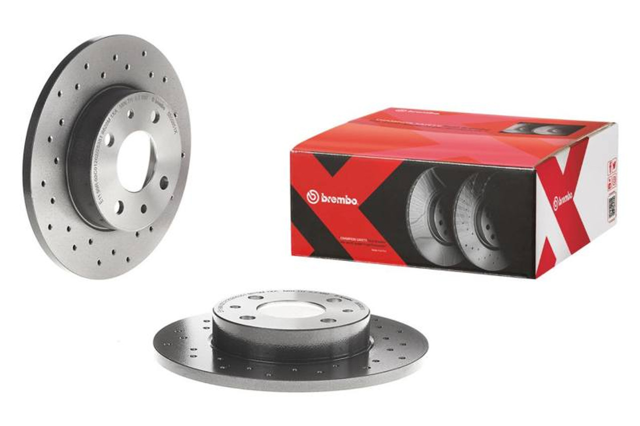 Brembo 08-11 Lexus LX570/08-11 Toyota Land Cruiser Front Premium Xtra Cross Drilled UV Coated Rotor - 09.A966.1X