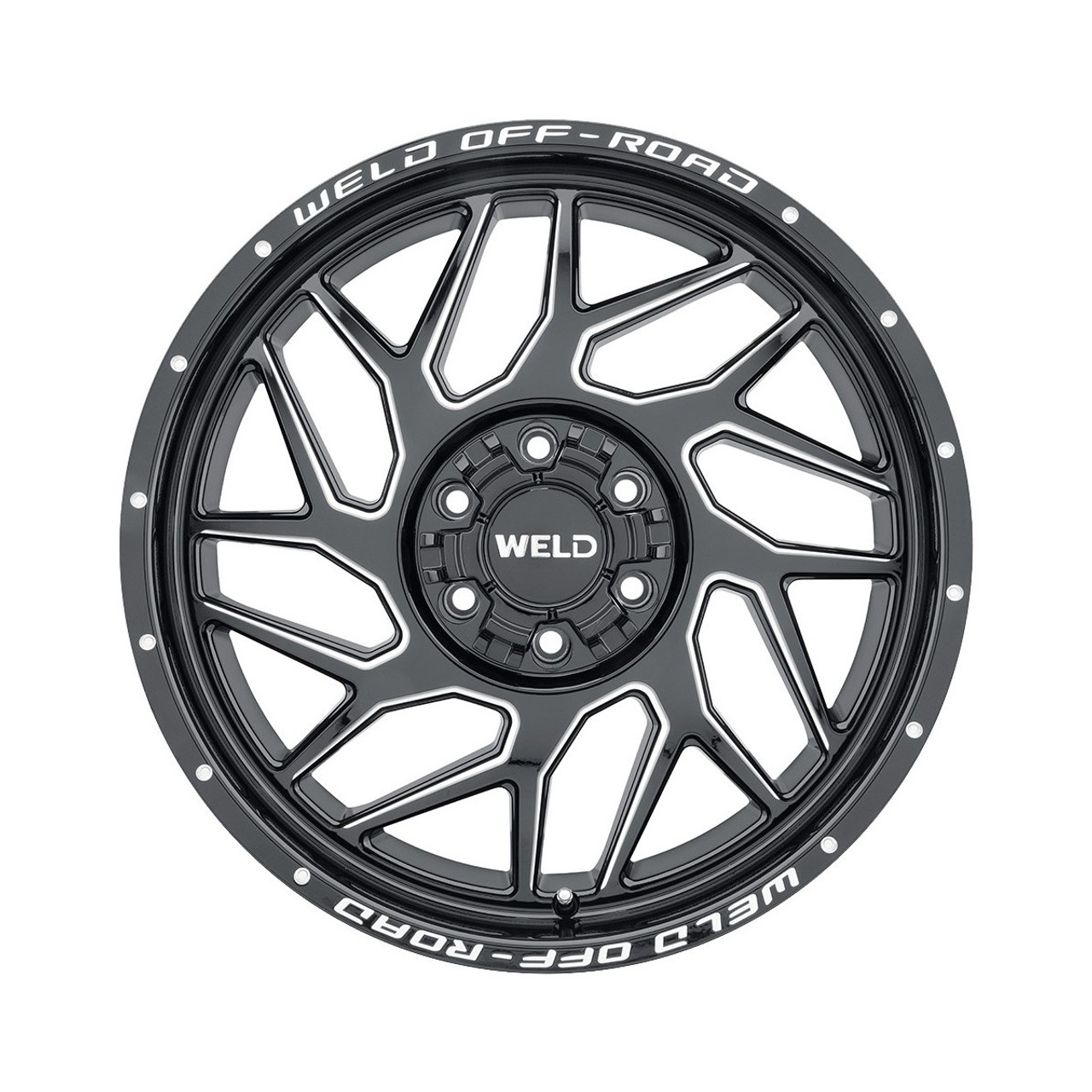 Weld Fulcrum W117 22x12 / 6x135 / -44 Offset / Gloss Black Milled Wheel