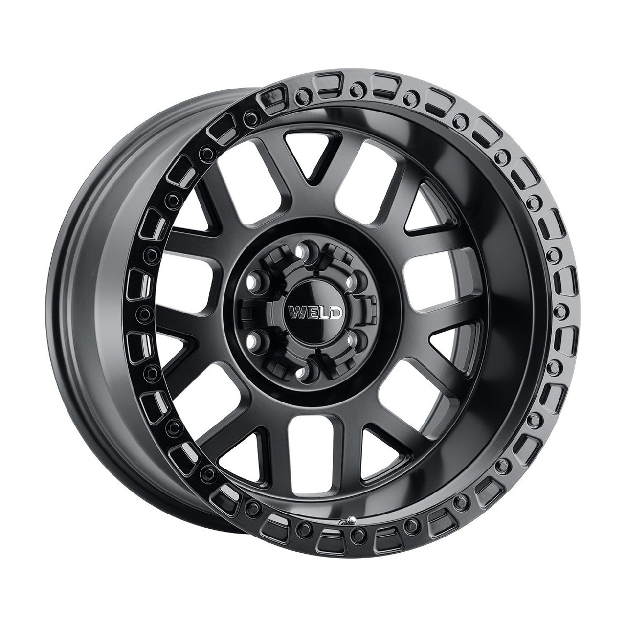 Weld Cinch W104 Wheel 17x10 / 6x135 / -25 Offset / Satin Black w. Gloss Black Ring