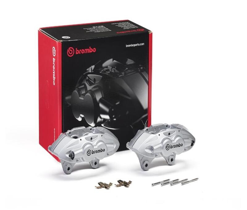 Brembo OE 16-21 BMW M2/15-18 M3/15-20 M4 Hydraulic Front X-Style Brake Calipers - Silver - FALE42