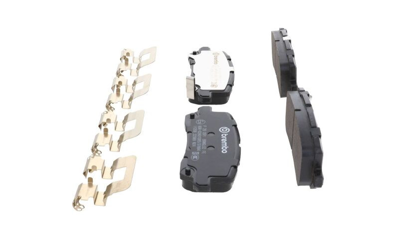Brembo OE 17-20 Acura MDX/14-20 RLX/15-20 TLX/18-24 Honda Odyssey PRIME Low-Met Brake Pad - Rear - P28091 Photo - Close Up