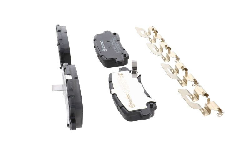 Brembo OE 17-20 Acura MDX/14-20 RLX/15-20 TLX/18-24 Honda Odyssey PRIME Low-Met Brake Pad - Rear - P28091 Photo - Close Up