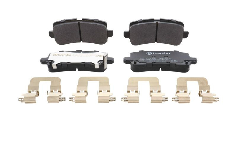Brembo OE 17-20 Acura MDX/14-20 RLX/15-20 TLX/18-24 Honda Odyssey PRIME Low-Met Brake Pad - Rear - P28091 Photo - Close Up