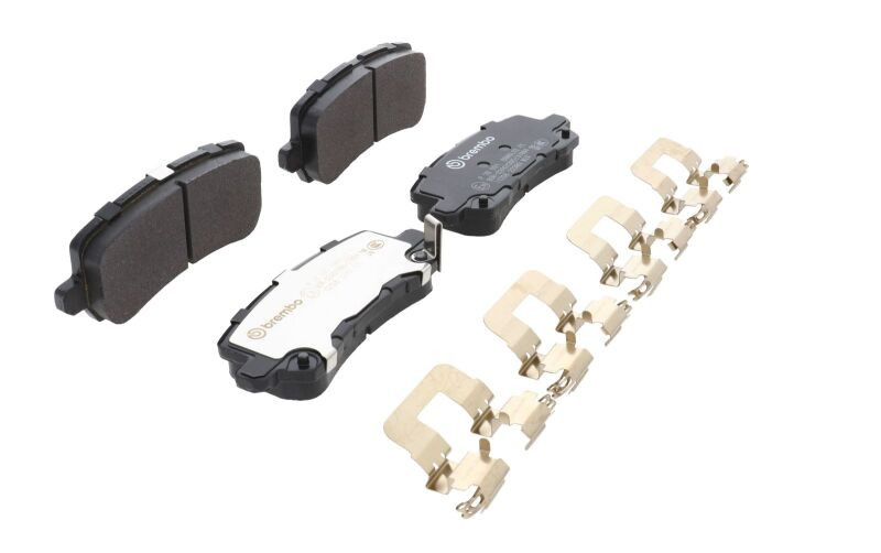 Brembo OE 17-20 Acura MDX/14-20 RLX/15-20 TLX/18-24 Honda Odyssey PRIME Low-Met Brake Pad - Rear - P28091 Photo - Close Up