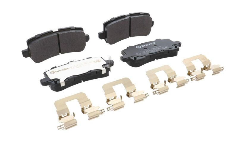 Brembo OE 17-20 Acura MDX/14-20 RLX/15-20 TLX/18-24 Honda Odyssey PRIME Low-Met Brake Pad - Rear - P28091 Photo - Close Up