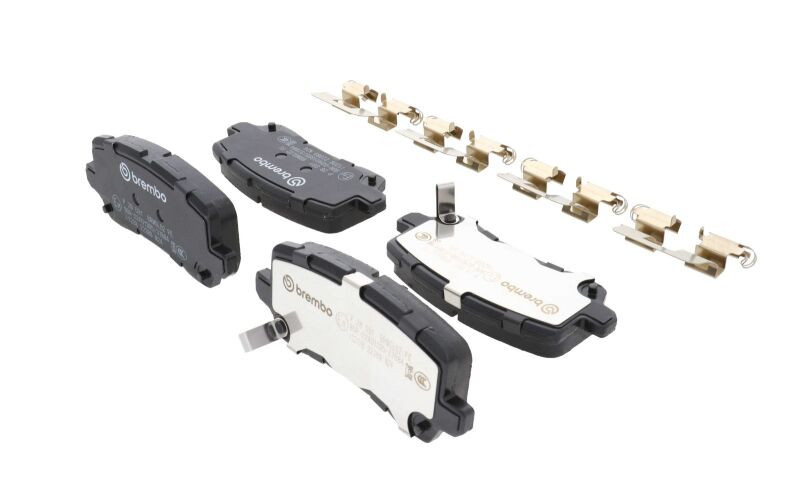 Brembo OE 17-20 Acura MDX/14-20 RLX/15-20 TLX/18-24 Honda Odyssey PRIME Low-Met Brake Pad - Rear - P28091 Photo - Close Up