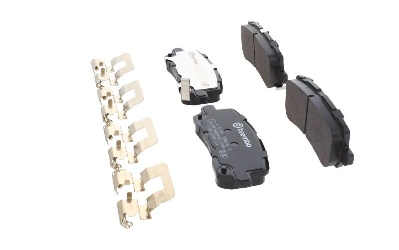 Brembo OE 17-20 Acura MDX/14-20 RLX/15-20 TLX/18-24 Honda Odyssey PRIME Low-Met Brake Pad - Rear - P28091 Photo - Close Up