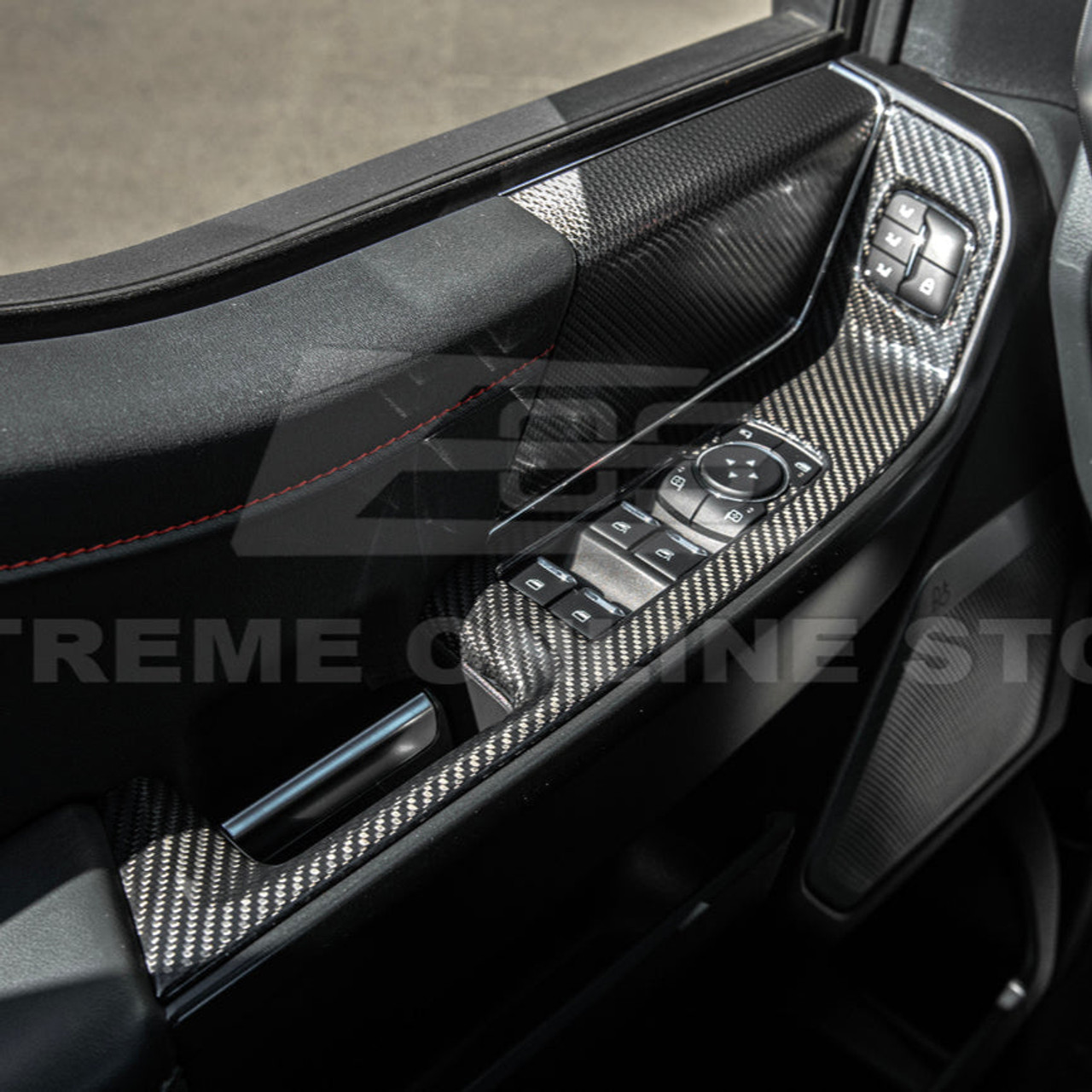 EOS Carbon Fiber Window Switch Covers - 2021+ Ford F-150 & Raptor (VENT-1002-BKCF)