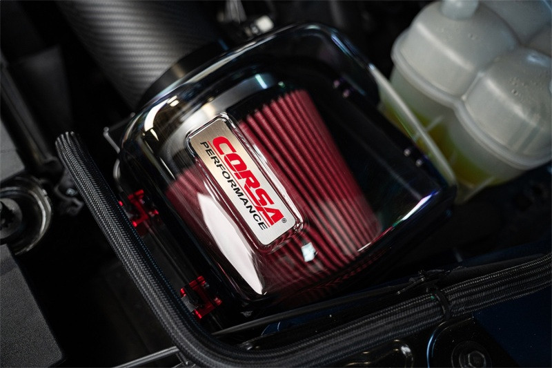 Corsa 24-25 Ford Mustang GT 5.0L V8 Cold Air Intake with DryTech Air Filters - Glossy - 44013D Photo - Mounted