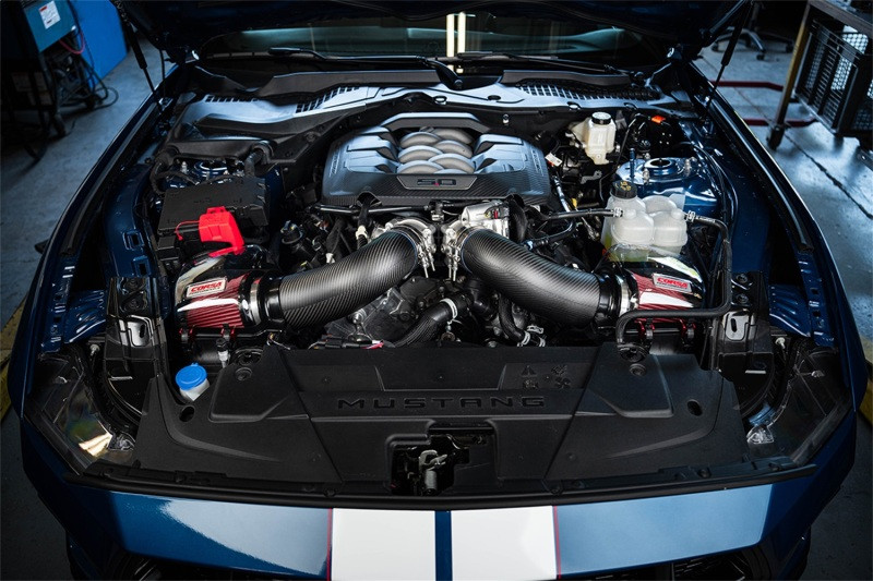 Corsa 24-25 Ford Mustang GT 5.0L V8 Cold Air Intake with DryTech Air Filters - Glossy - 44013D Photo - Mounted