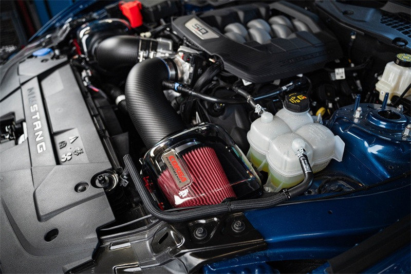 Corsa 24-25 Ford Mustang GT 5.0L V8 Cold Air Intake with DryTech Air Filters - Glossy - 44013D Photo - Mounted