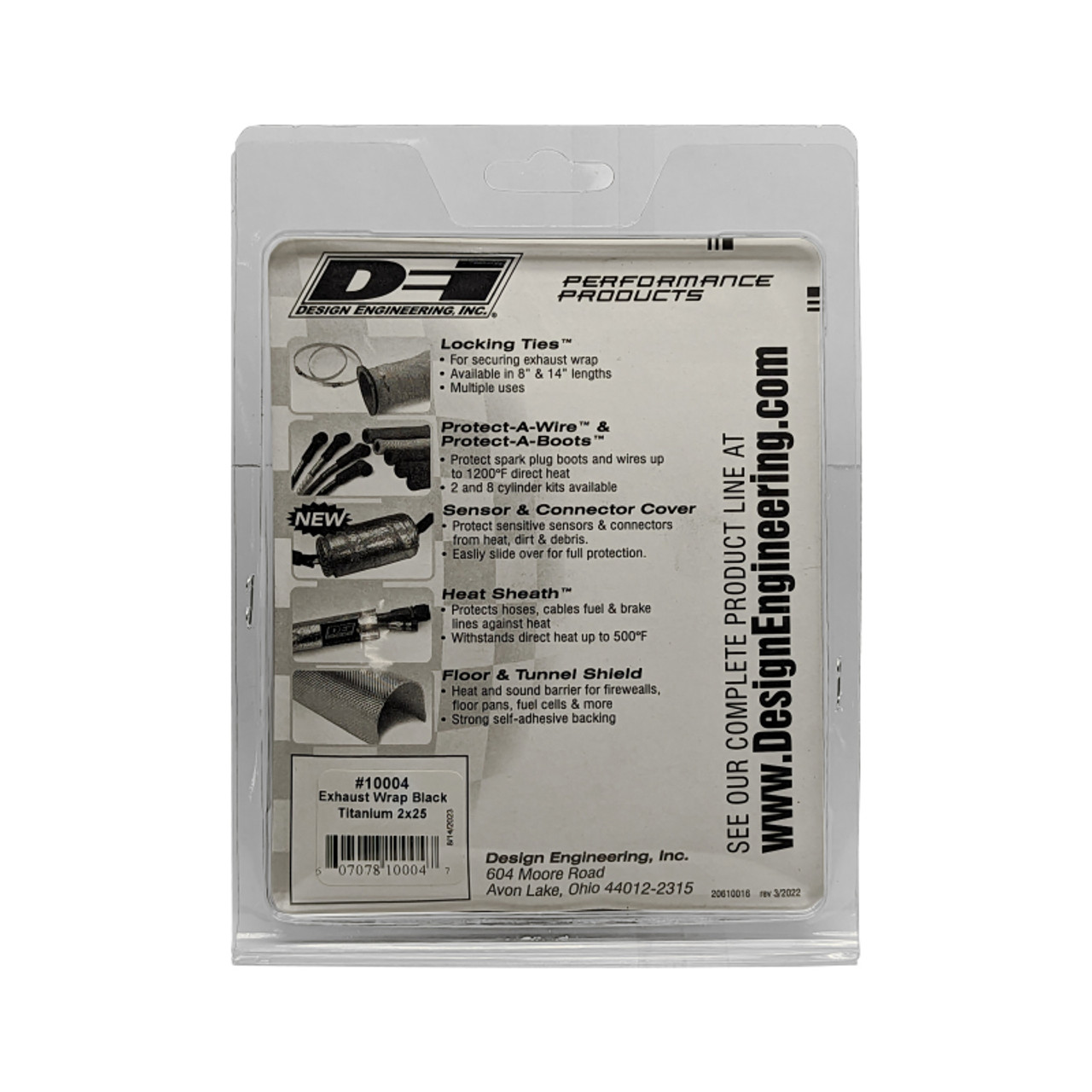 DEI Exhaust Wrap 2in x 25ft - Titanium - Black - 10004