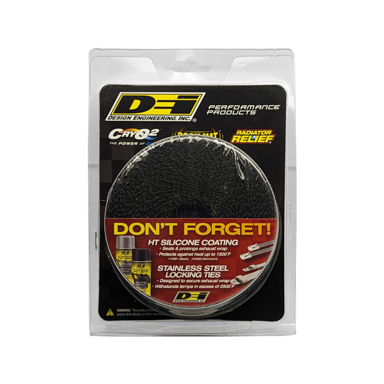 DEI Exhaust Wrap 2in x 25ft - Titanium - Black - 10004