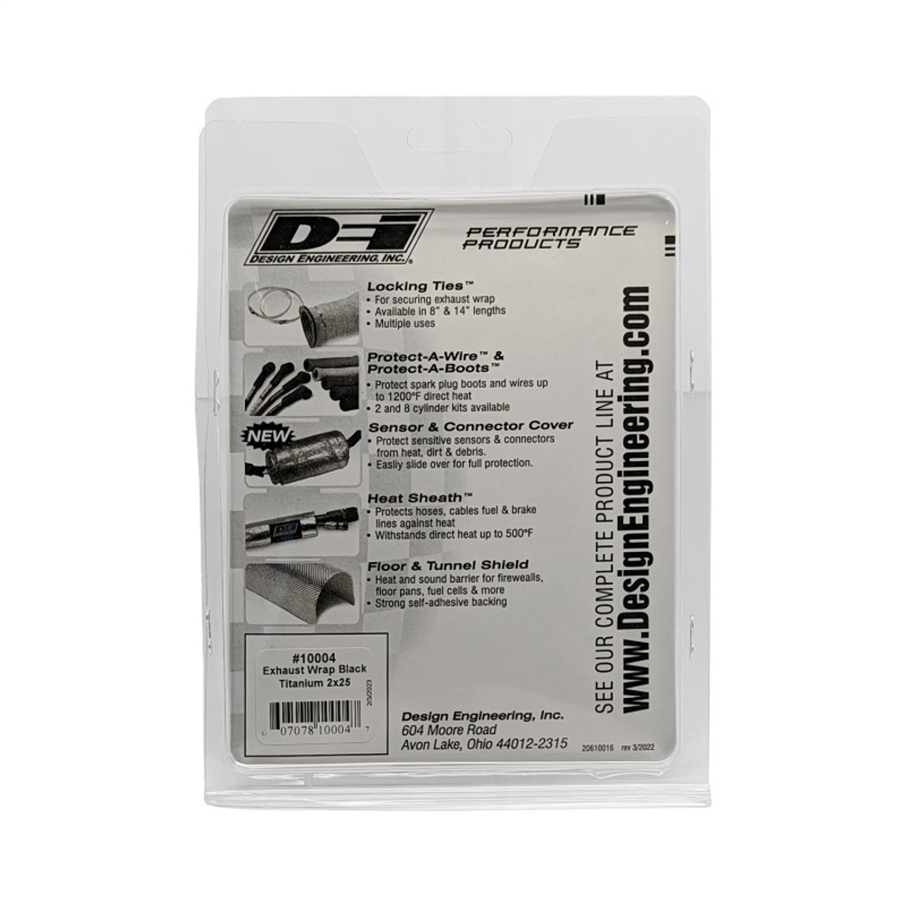 DEI Exhaust Wrap 2in x 25ft - Titanium - Black - 10004