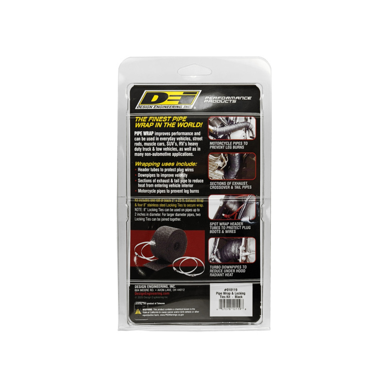 DEI Exhaust Wrap Kit - Pipe Wrap and Locking Tie - Black - 10119