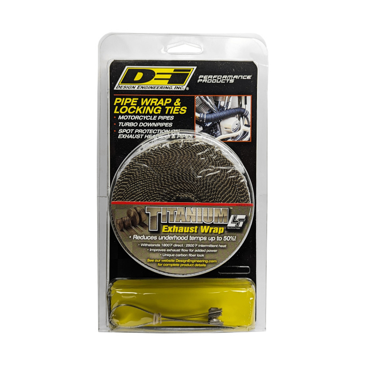 DEI Exhaust Wrap Kit - Pipe Wrap and Locking Tie - Titanium - 10123