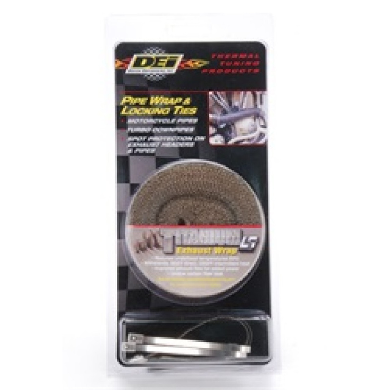 DEI Exhaust Wrap Kit - Pipe Wrap and Locking Tie - Titanium - 10123