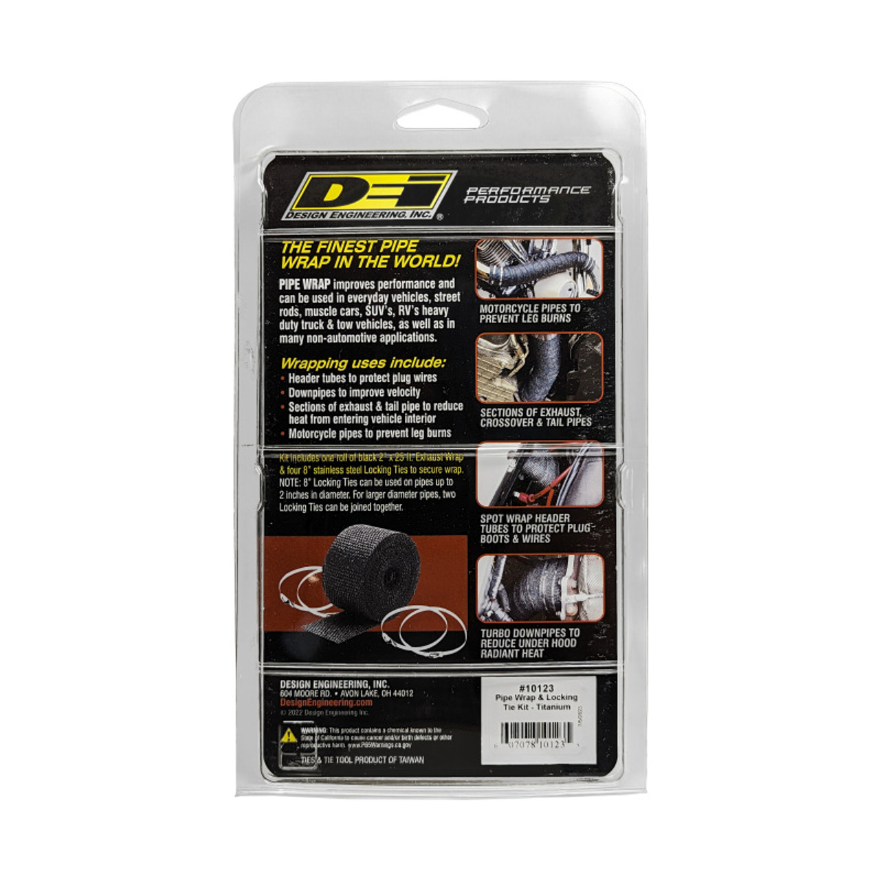DEI Exhaust Wrap Kit - Pipe Wrap and Locking Tie - Titanium - 10123
