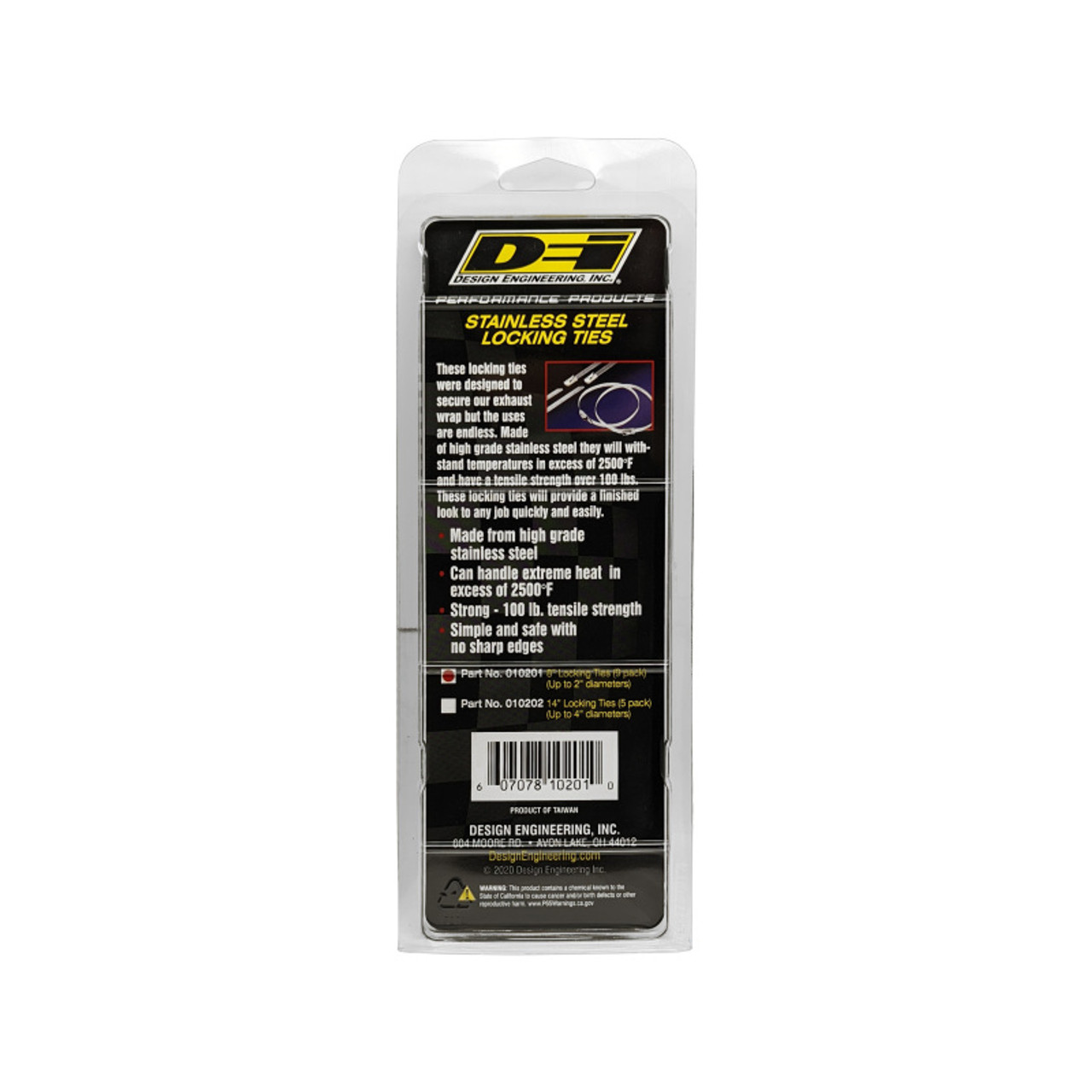 DEI Stainless Steel Locking Tie 8in - 8 per pack - 10201