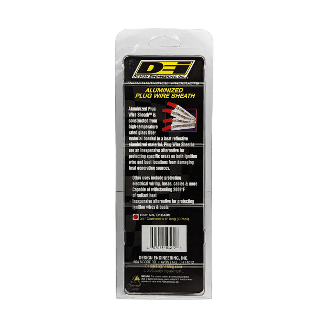 DEI Plug Wire Sheath 3/4in x 6in - 4-pack - Aluminum - 10409