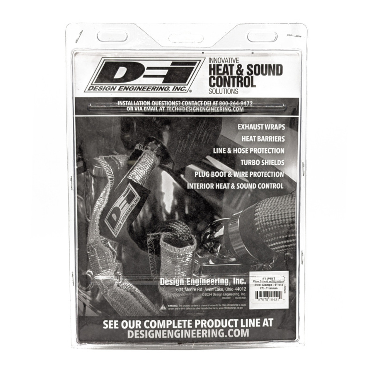 DEI Pipe Shield w/Stainless Steel Clamps - 6in x 24in - Titanium - 10451
