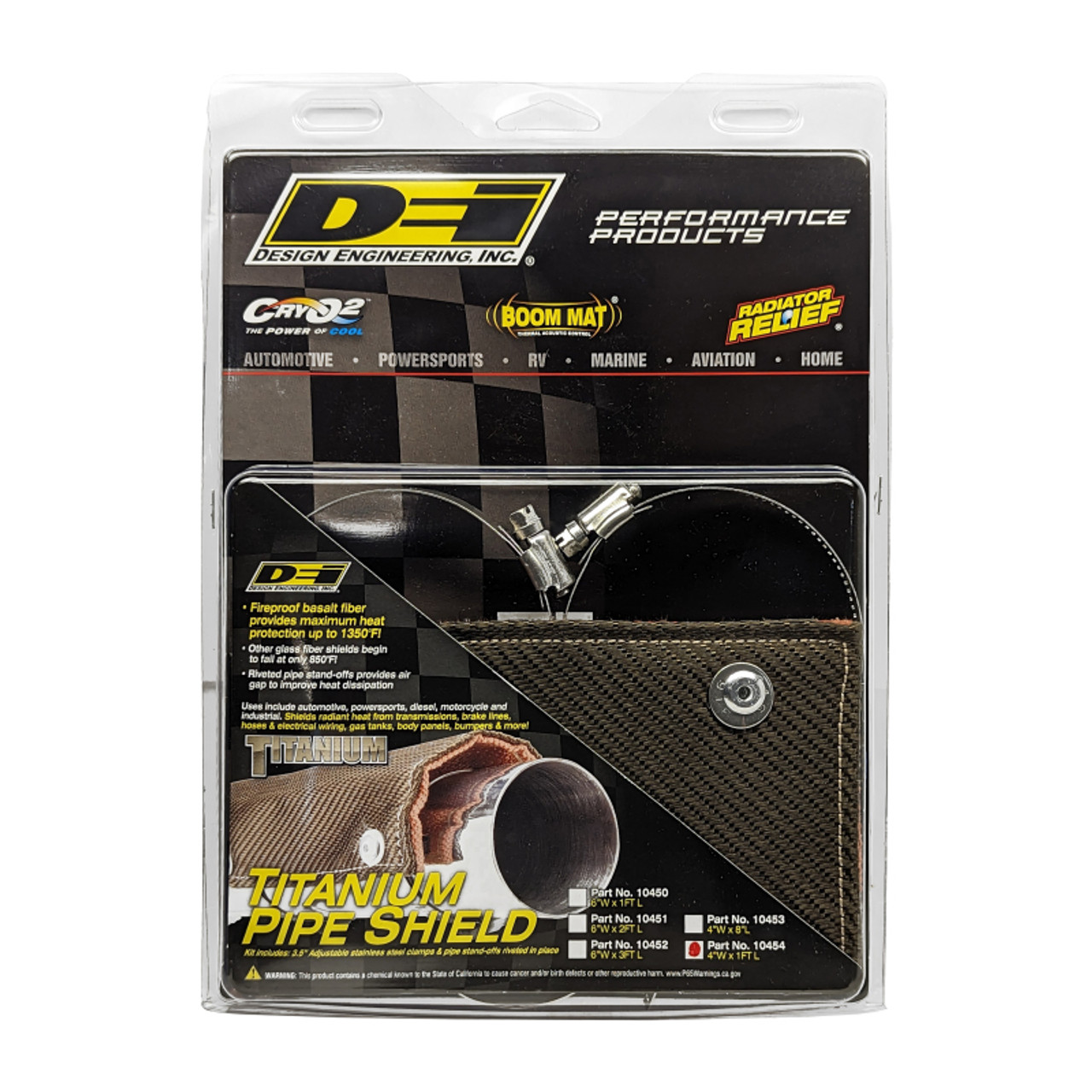 DEI Pipe Shield w/Stainless Steel Clamps - 4in x 12in - Titanium - 10454