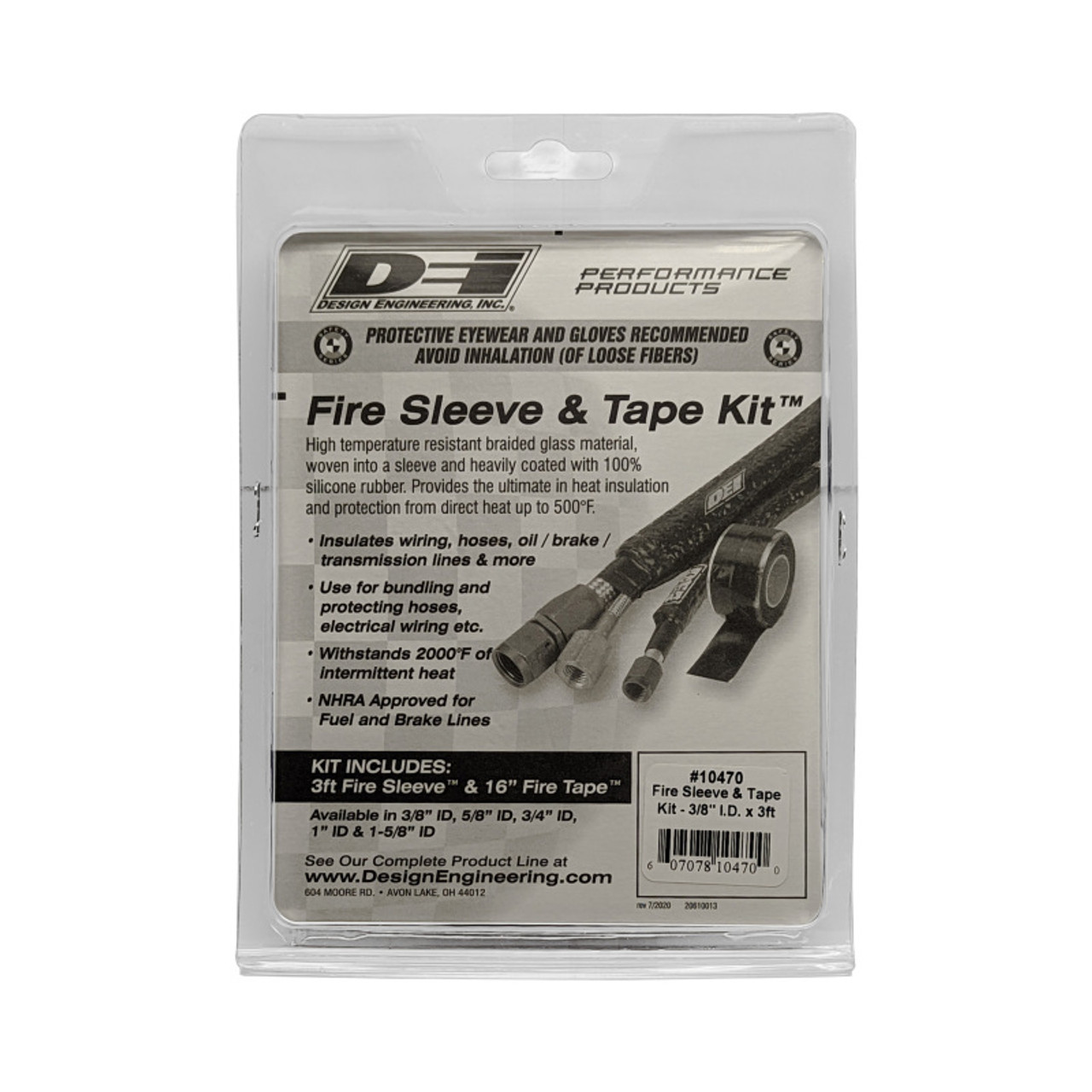 DEI Fire Sleeve and Tape Kit 3/8in I.D. x 3ft - 10470