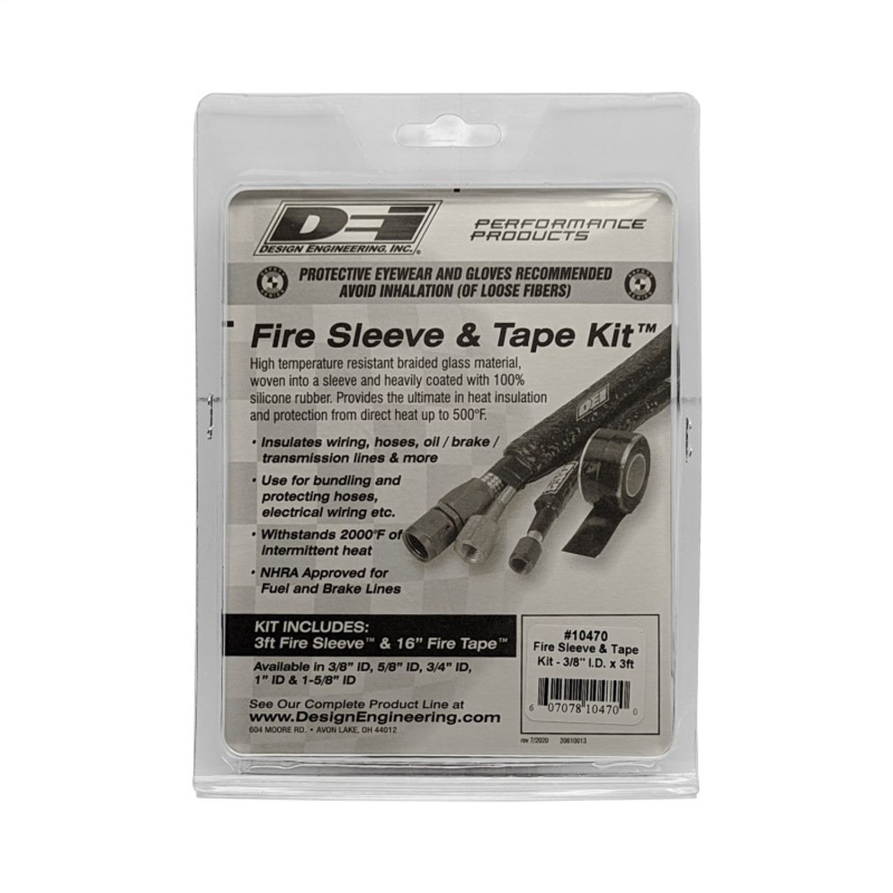 DEI Fire Sleeve and Tape Kit 3/8in I.D. x 3ft - 10470