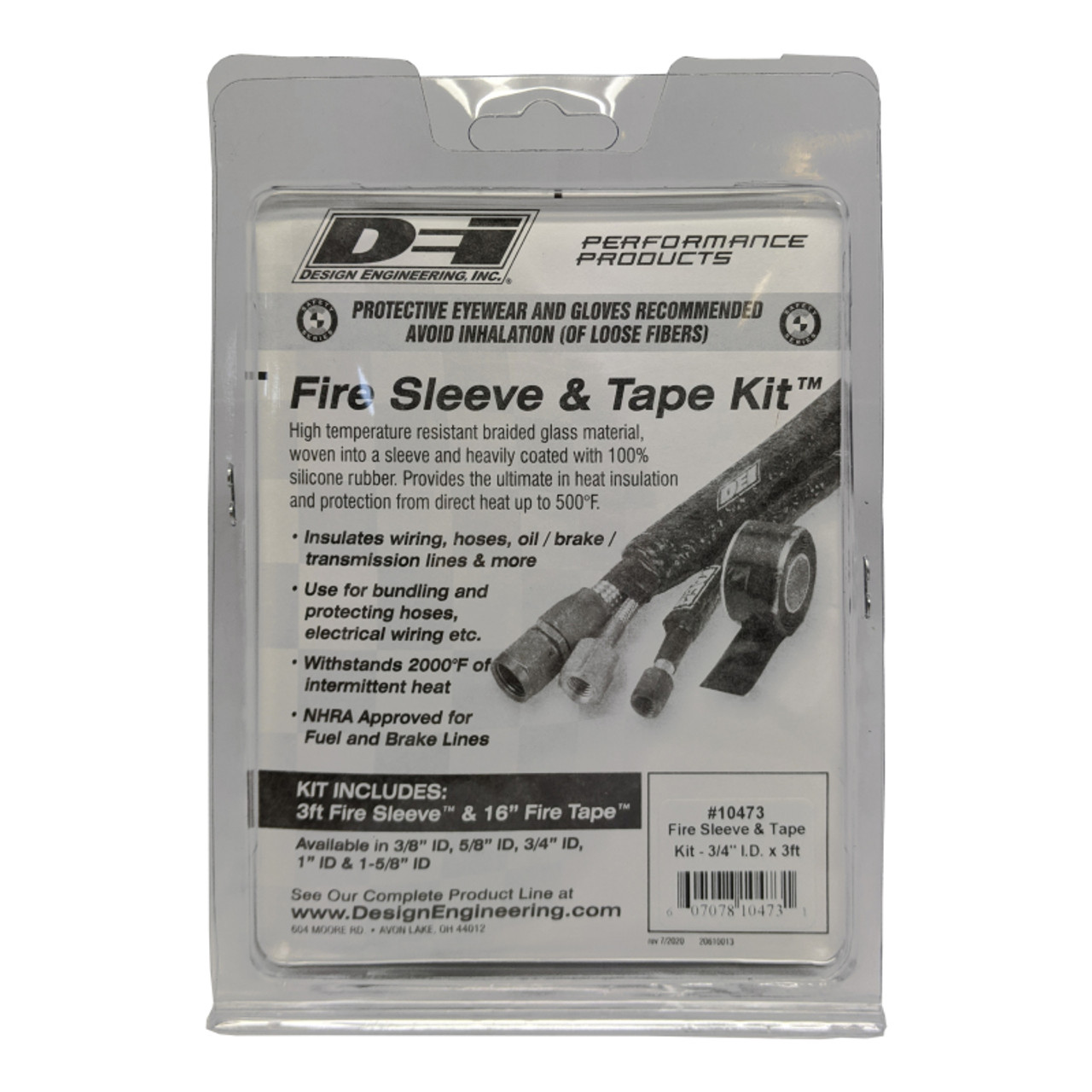 DEI Fire Sleeve and Tape Kit 3/4in I.D. x 3ft - 10473