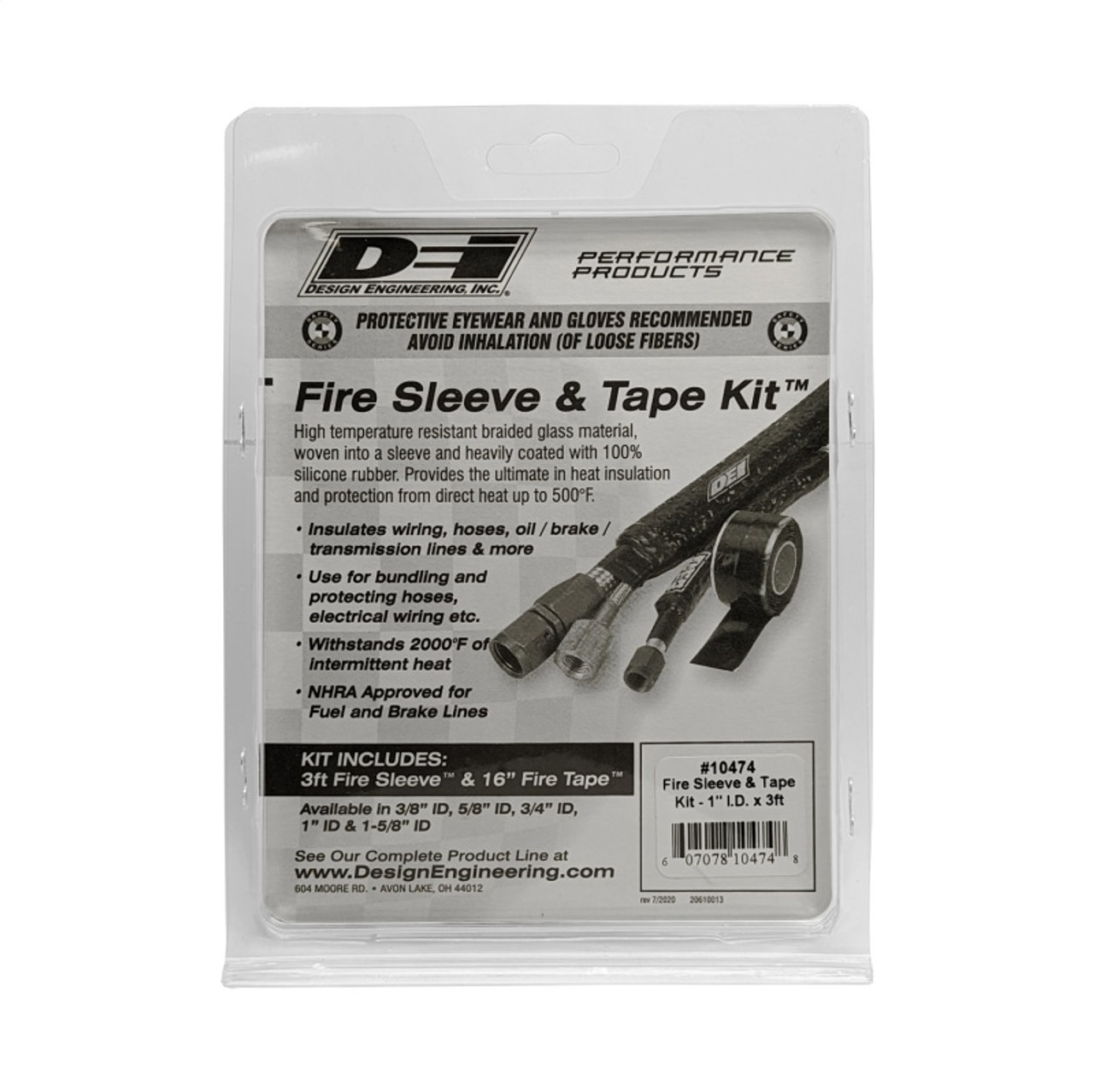 DEI Fire Sleeve and Tape Kit 1in I.D. x 3ft - 10474