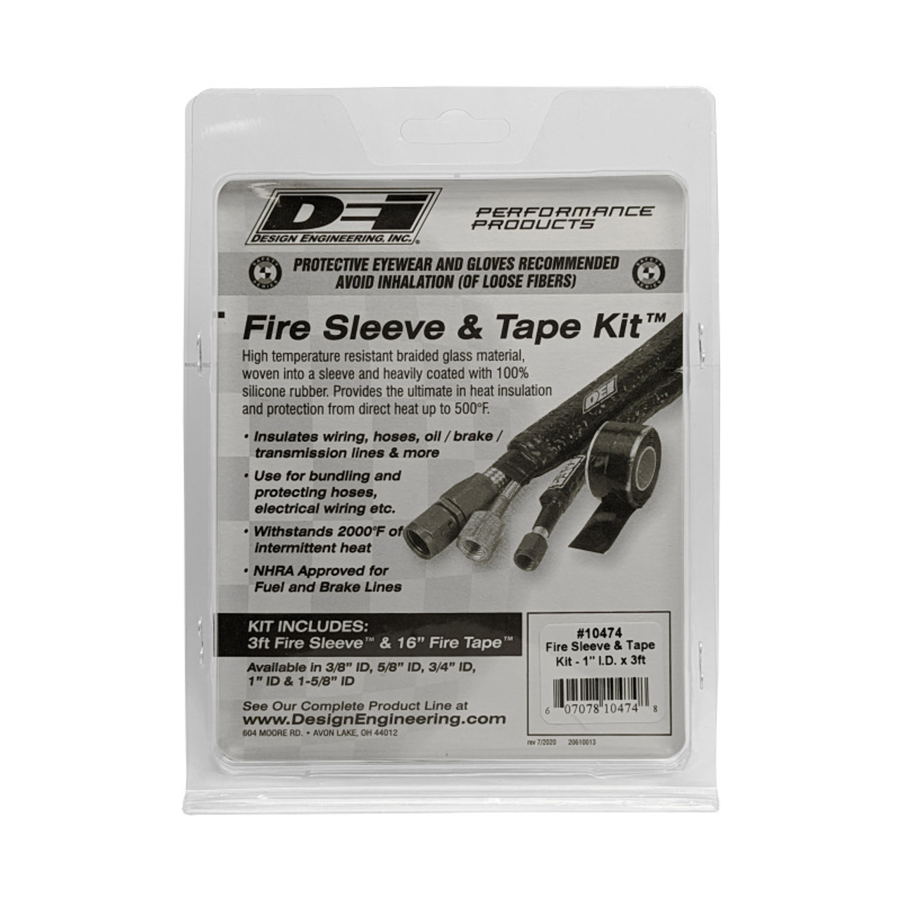 DEI Fire Sleeve and Tape Kit 1in I.D. x 3ft - 10474