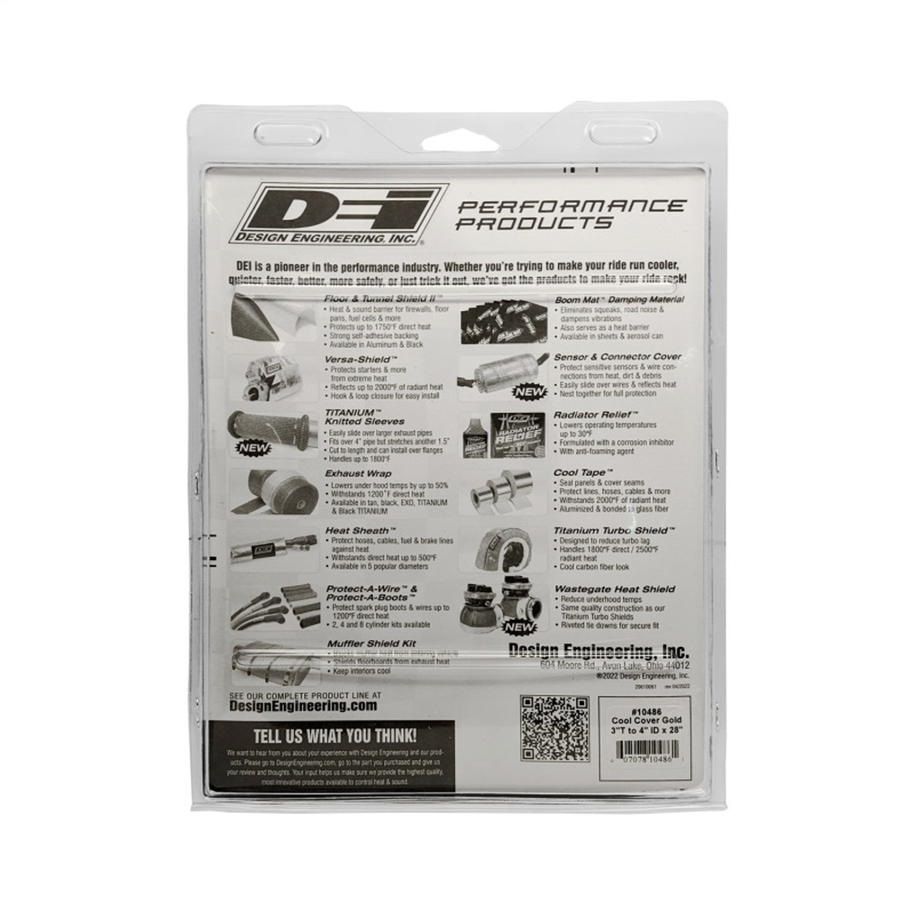 DEI Cool-Cover GOLD 3in to 4in OD Air Tube x 28in L - Air Tube Cover Kit - 10486