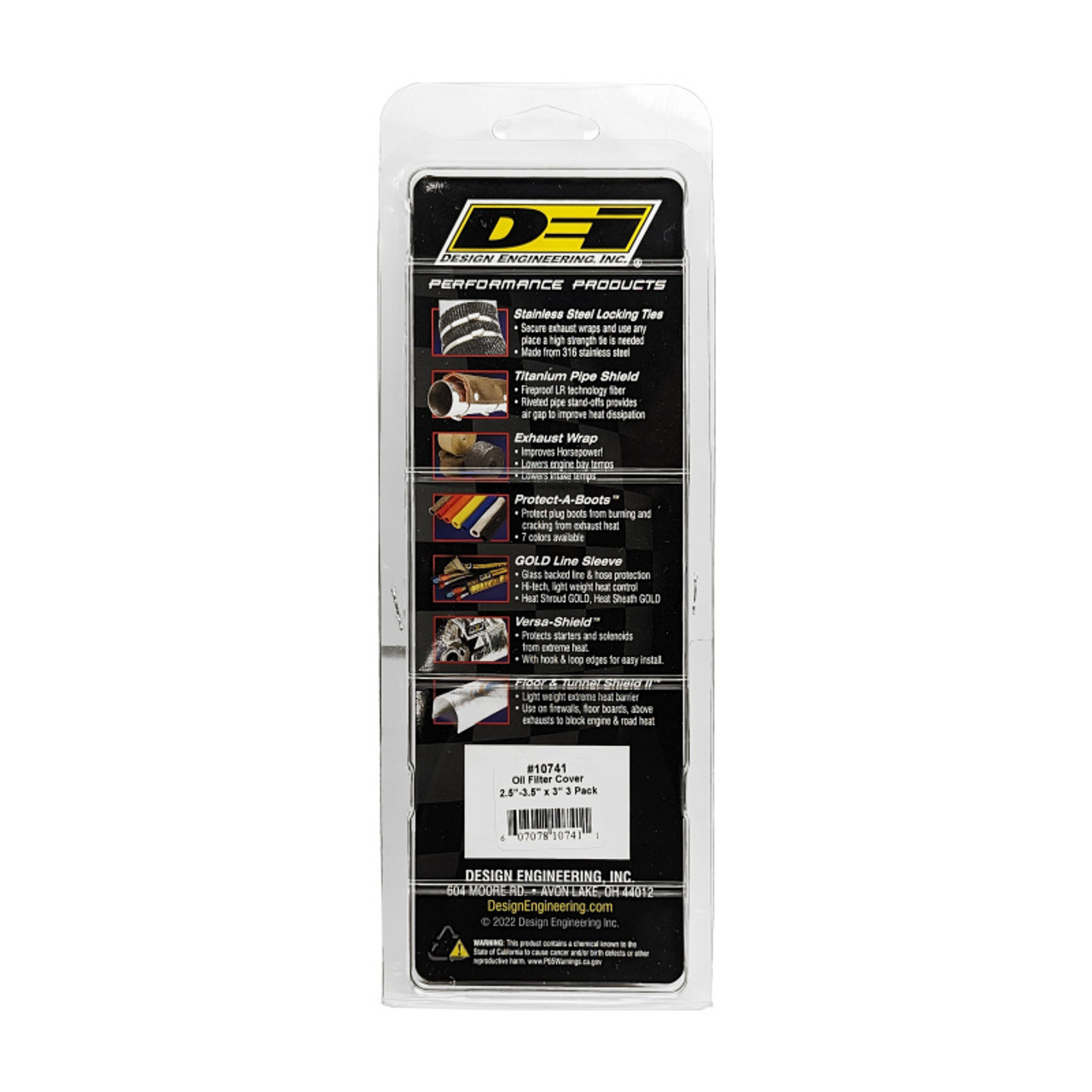 DEI Oil Filter Heat Shield 2.5in x 3.5in x 3in - 3 Pack - 10741