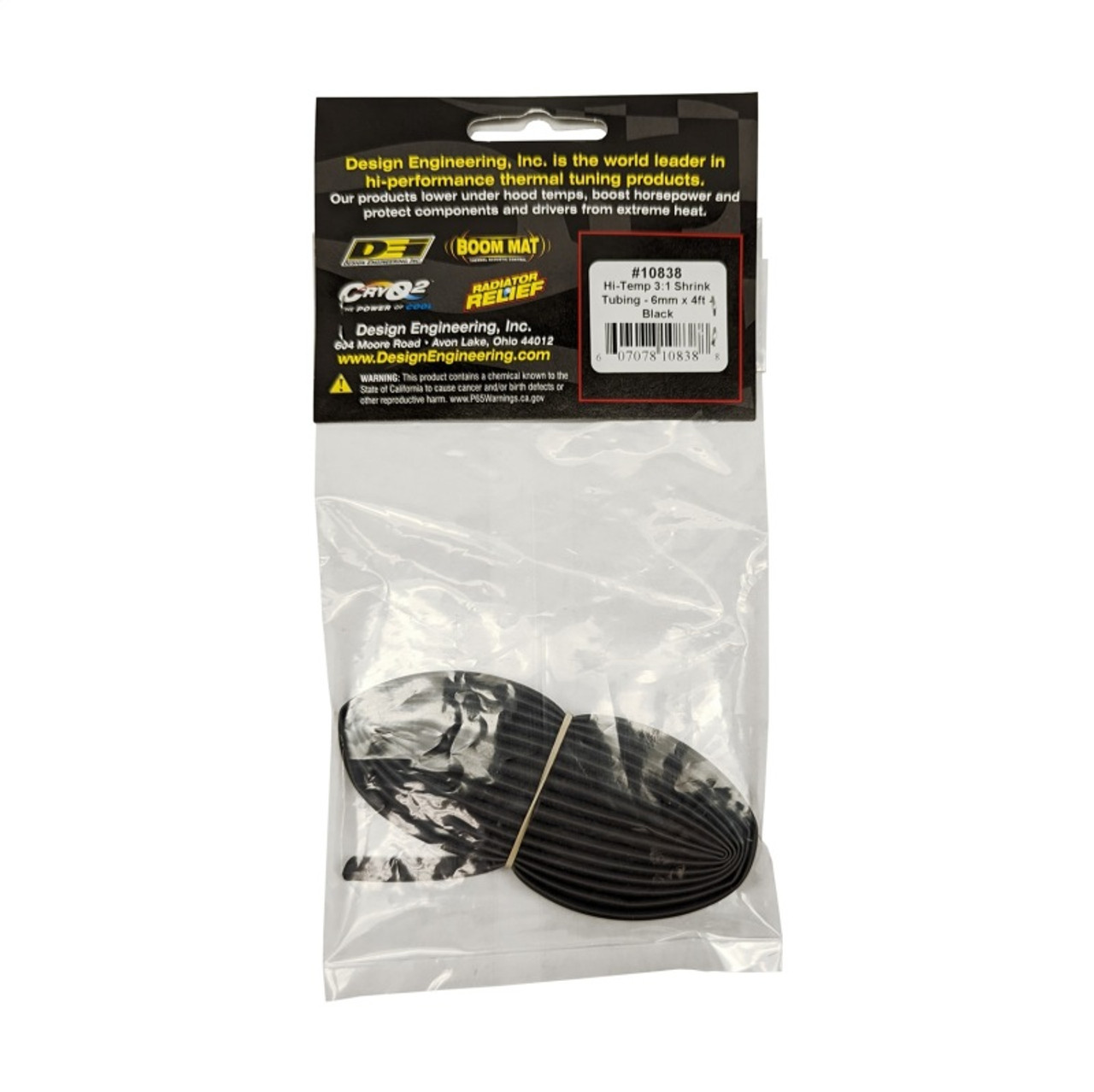 DEI Hi-Temp Shrink Tube 6mm x 4ft - Black - 10838
