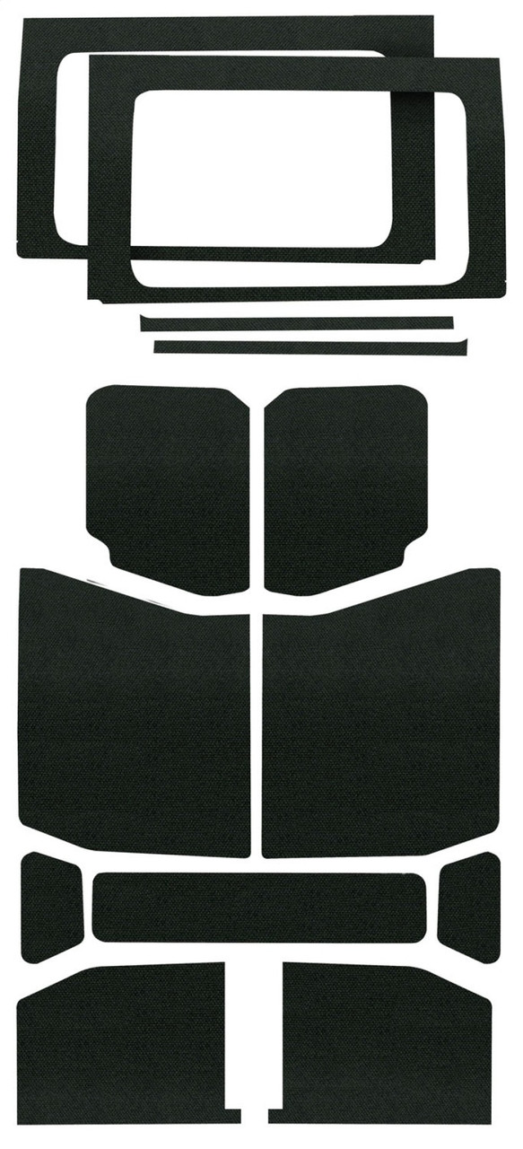 DEI 18-23 Jeep Wrangler JL 4-Door Boom Mat Complete Headliner Kit - 13 Piece - Black - 50178