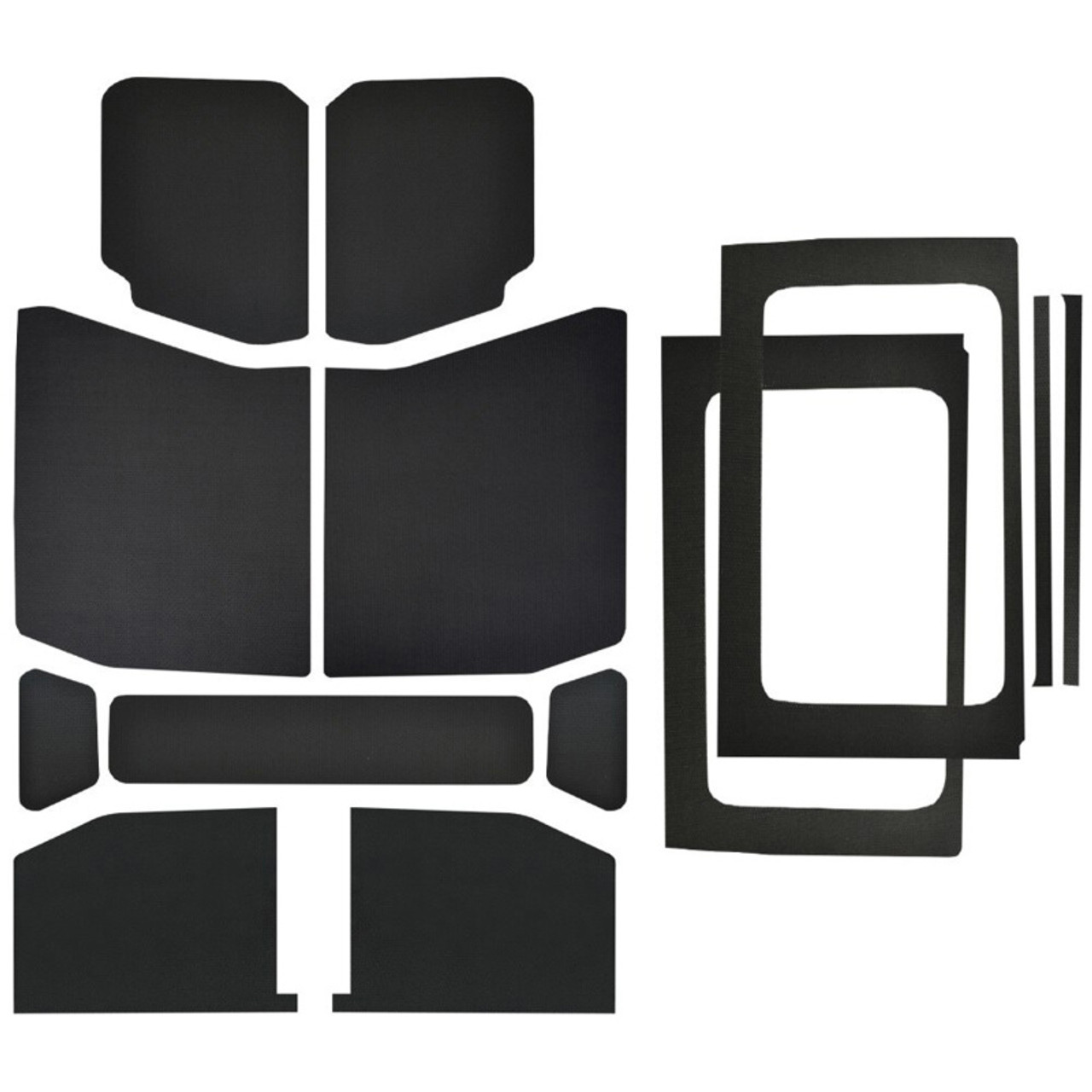 DEI 18-23 Jeep Wrangler JL 4-Door Boom Mat Complete Headliner Kit - 13 Piece - Black Leather Look - 50182