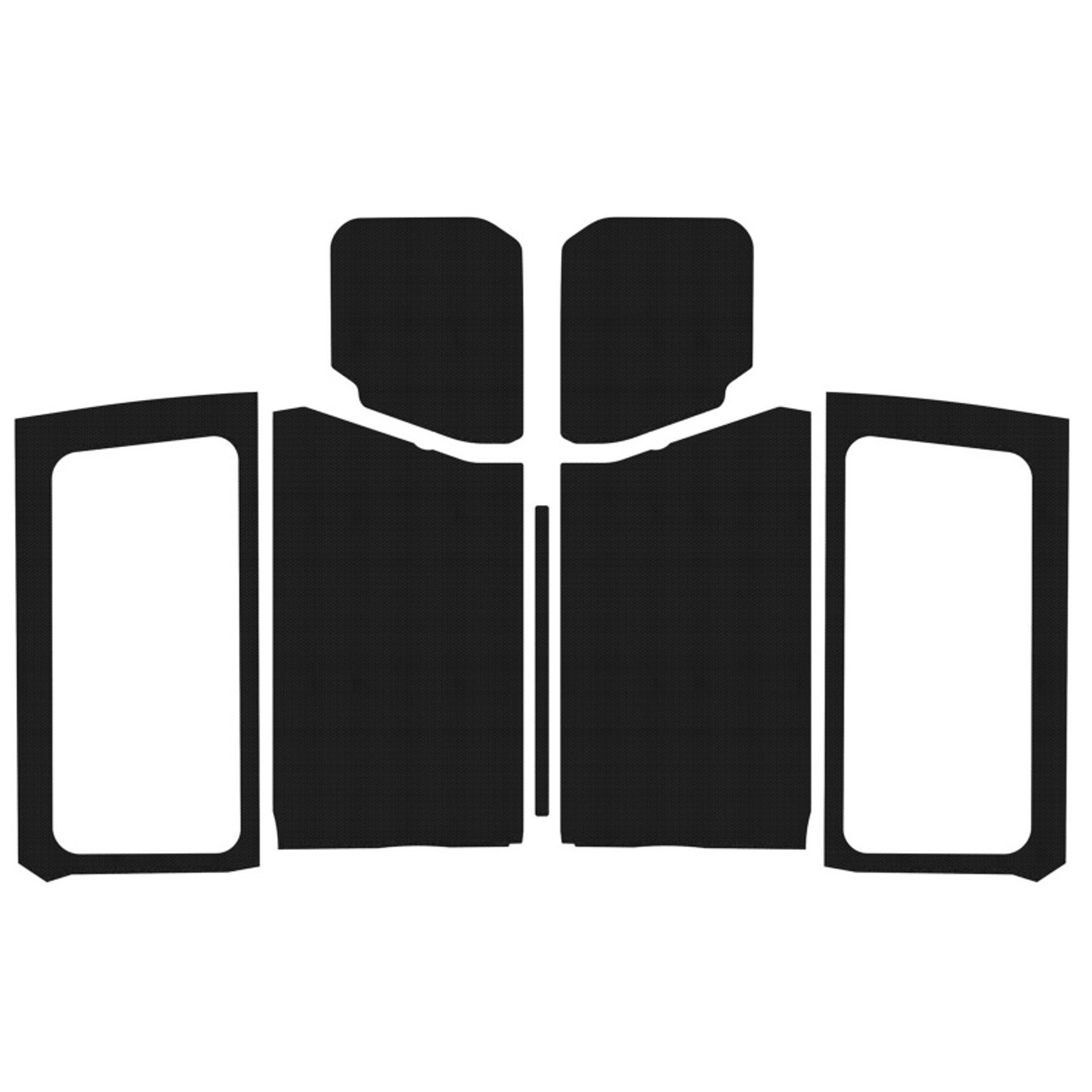 DEI 18-23 Jeep Wrangler JL 2-Door Boom Mat Complete Headliner Kit - 7 Piece - Black - 50280