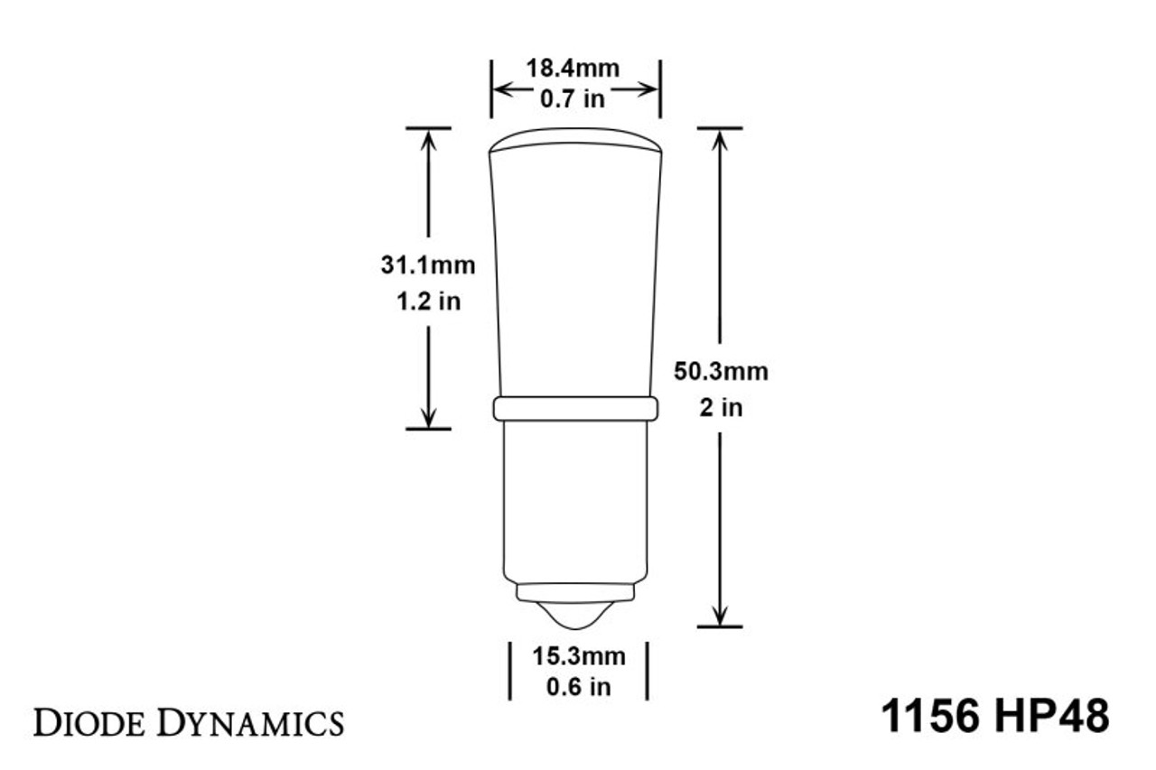 Diode Dynamics 1156 LED Bulb HP48 LED - Amber (Single) - DD0004S