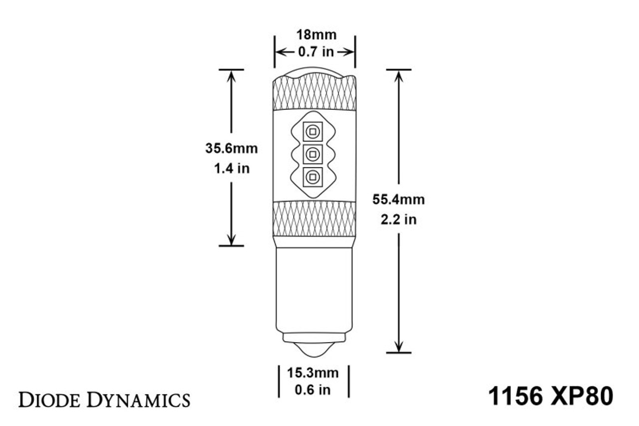 Diode Dynamics 1156 XP80 LED - Amber (Single) - DD0007S