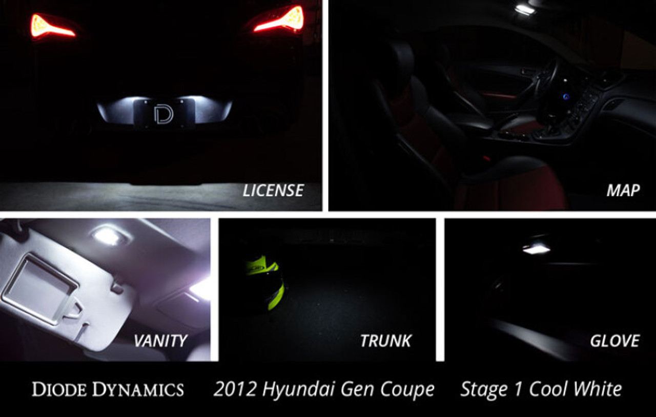 Diode Dynamics 10-16 Hyundai Genesis Coupe Interior Kit Stage 2 - Cool - White - DD0273