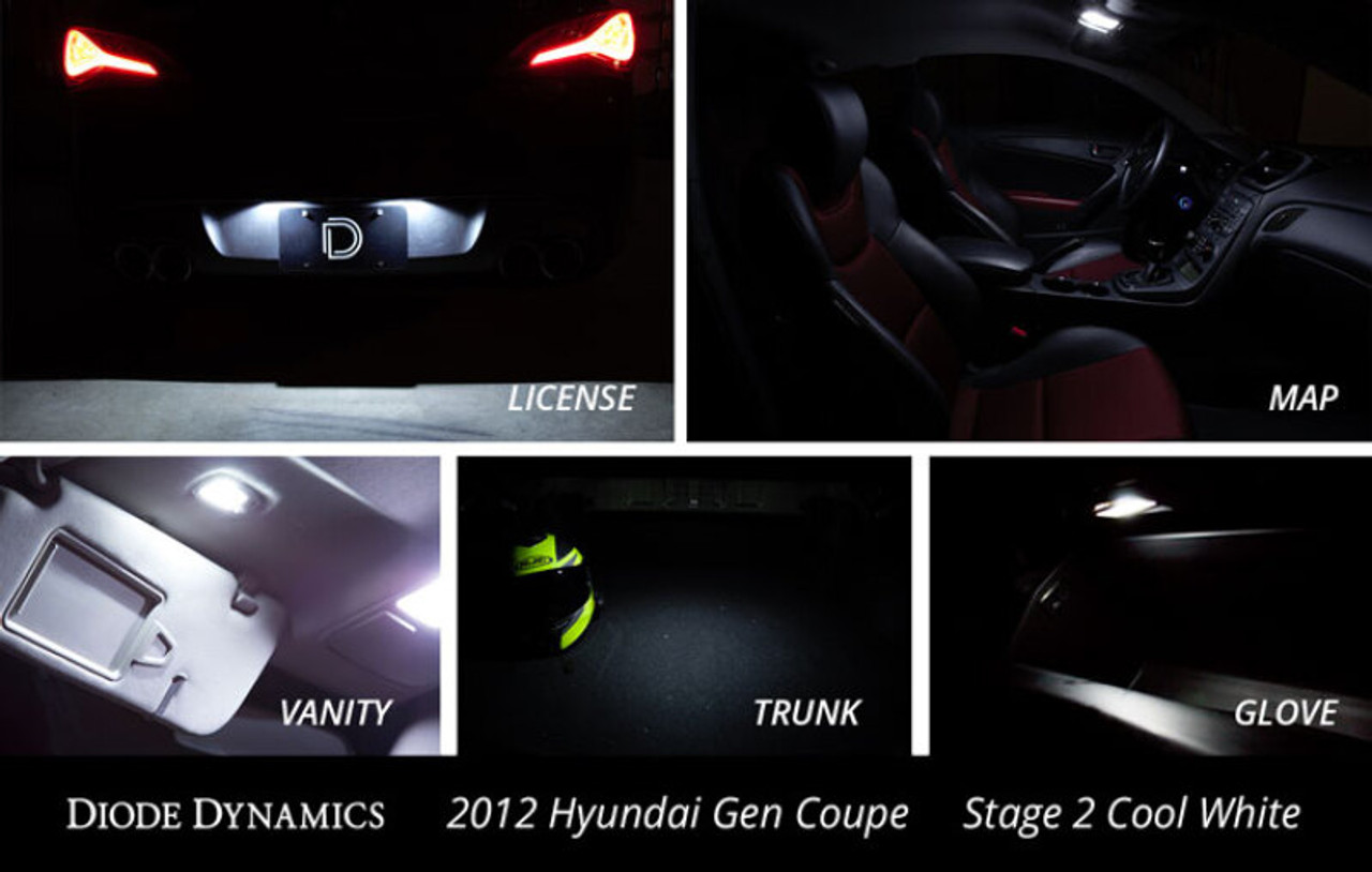Diode Dynamics 10-16 Hyundai Genesis Coupe Interior Kit Stage 2 - Cool - White - DD0273