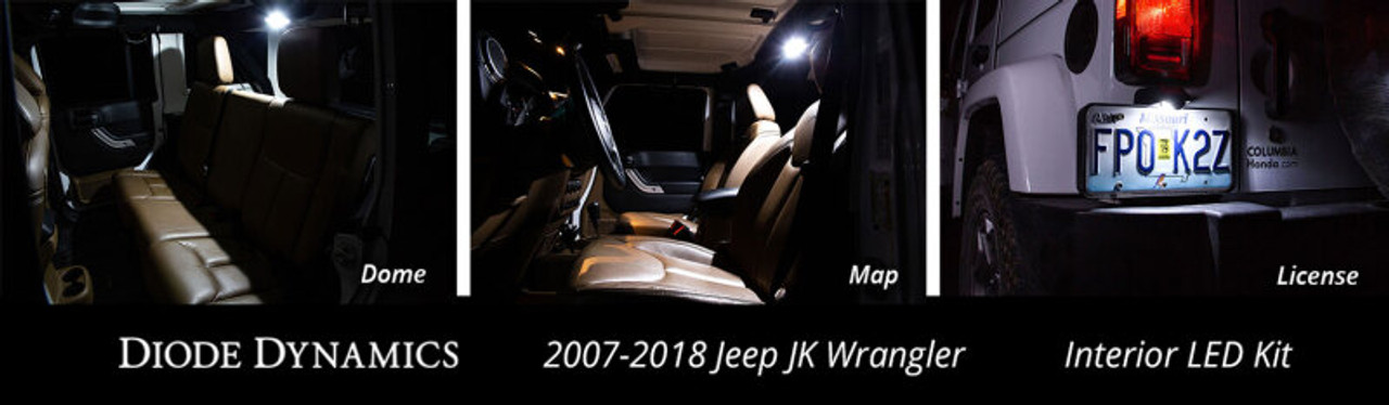 Diode Dynamics Wrangler JK 4dr Interior Kit Stage 1 - Cool - White - DD0363