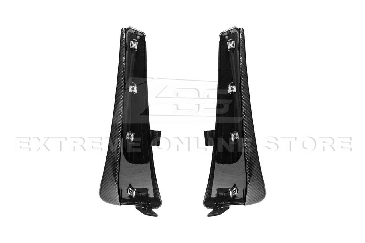 EOS Extended Splash Guards - Front - Carbon Fiber - C8 Corvette Z06